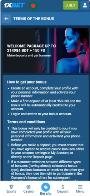 1xBet app download for Android