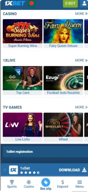 Download 1xBet mobile app